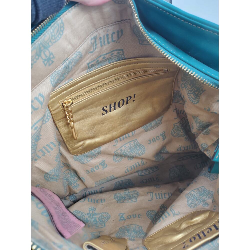 Juicy Couture Green Yellow Paisley Couture Baby Shoulder Bag Vintage Y2K - Picture 4 of 16